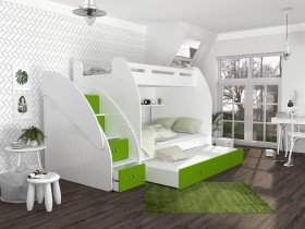 AJK Meble - Krevet na kat Zuzia 3 s dodatnim ležajem - 120x200 cm 