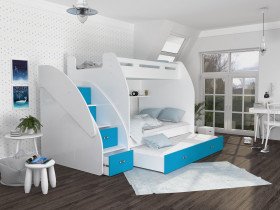 Krevet na kat Zuzia 3 s dodatnim ležajem - 120x200 cm 