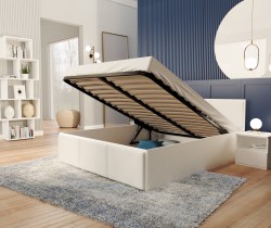 AJK Meble - Podizni tapecirani krevet Panama plus - 120x200 cm - bijeli