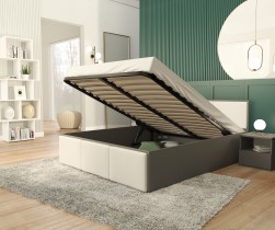 AJK Meble - Podizni krevet Panama tapecirani plus - 120x200 cm - sivi
