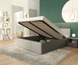 AJK Meble - Podizni krevet Panama tapecirani plus - 120x200 cm - sivi