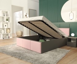 AJK Meble - Podizni krevet Panama tapecirani plus - 120x200 cm - sivi