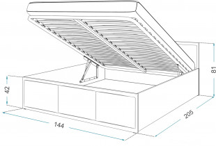 AJK Meble - Podizni tapecirani krevet Panama plus - 140x200 cm - bijeli