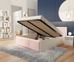 AJK Meble - Podizni krevet Panama tapecirani plus - 160x200 cm - bijeli