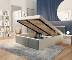 AJK Meble - Podizni krevet Panama tapecirani plus - 160x200 cm - bijeli