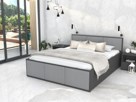 AJK Meble - Krevet Panama tapecirani - 140x200 cm - siva