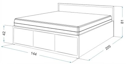 AJK Meble - Krevet Panama tapecirani - 140x200 cm - bijela