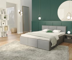 AJK Meble - Krevet Panama tapecirani - 140x200 cm - siva