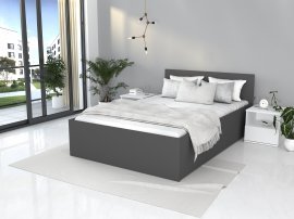 AJK Meble - Krevet sa spremnikom Panama plus - 120x200 cm - siva