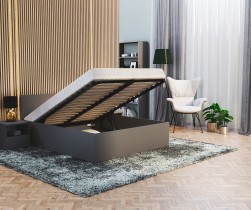 AJK Meble - Krevet sa spremnikom Panama plus - 140x200 cm - siva