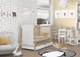 Dječji krevetić Tola 60x120 cm - bor - s ladicom