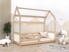 AJK Meble - Dječji krevet Domek Miki 80x160 cm - bor-bijela