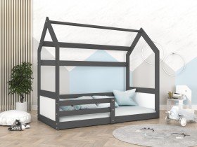 AJK Meble - Dječji krevet Domek Miki 80x160 cm - graphite-bijela