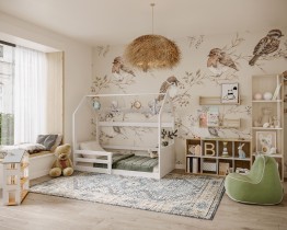AJK Meble - Dječji krevet Domek Miki 80x160 cm - bijela-bijela