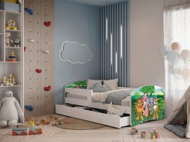 Dječji krevet Lucky 90x180 cm - bijela - print 34L