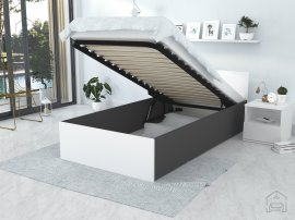 Krevet sa spremnikom Panama plus - 90x200 cm - siva-bela