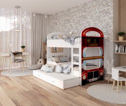 AJK Meble - Krevet na kat Dominik 3 s dodatnim ležajem 1608 N - 80x160 cm