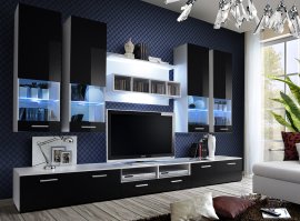 Multimedija TV regal Dorade 300 cm LED - bijeli/crn