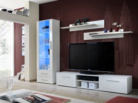 ASM Meble - Multimedija TV regal Galino A 250 cm - LED - bijela mat