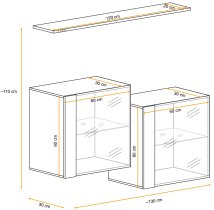 ASM Meble - Regal za dnevni boravak Switch SB III LED - wotan hrast