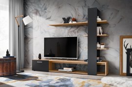 Regal za dnevni boravak Eco - wotan/crn