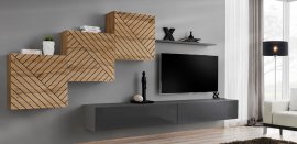 Regal za dnevni boravak Switch X- hrast wotan/graphite