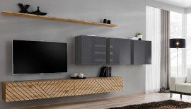 Regal za dnevni boravak Switch XVII - hrast wotan/graphite