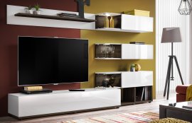 TV regal Silk 240 cm LED - bijela/perla elm