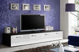TV element Duo 200 cm - crna/bijeli sjaj