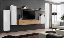 Regal za dnevni boravak Switch I 330 cm - bijela/wotan