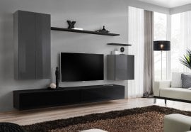 Regal za dnevni boravak Switch II 270 cm - graphite/crna