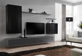 Regal za dnevni boravak Switch II 270 cm - crna/graphite