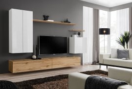 Regal za dnevni boravak Switch II 270 cm - bijela/wotan