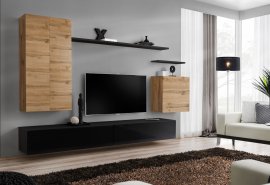 Regal za dnevni boravak Switch II 270 cm - wotan/crna