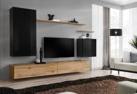 Regal za dnevni boravak Switch II 270 cm - crna/wotan