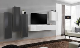 Regal za dnevni boravak Switch III 330 cm - graphite/bijela