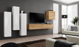 Regal za dnevni boravak Switch III 330 cm - bijela/wotan