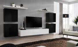 Regal za dnevni boravak Switch IV 320 cm - crna/bijela
