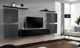 Regal za dnevni boravak Switch IV 320 cm - graphite/crna