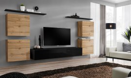 Regal za dnevni boravak Switch IV 320 cm - wotan/crna