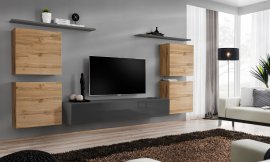 Regal za dnevni boravak Switch IV 320 cm - wotan/graphite