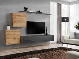 Regal za dnevni boravak Switch V 250 cm - wotan/graphite