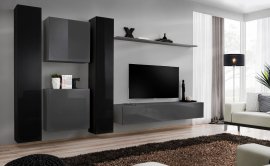 Regal za dnevni boravak Switch VI 330 cm - crna/graphite
