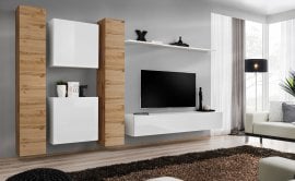 Regal za dnevni boravak Switch VI 330 cm - wotan/bijela