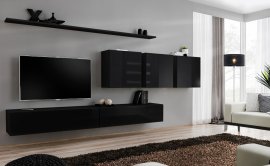 Regal za dnevni boravak Switch VII 340 cm - crna