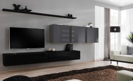 Regal za dnevni boravak Switch VII 340 cm - crna/graphite