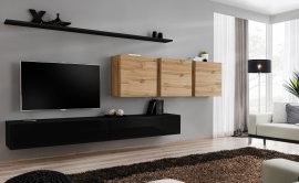 Regal za dnevni boravak Switch VII 340 cm - crna/wotan
