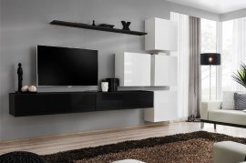 Regal za dnevni boravak Switch IX 310 cm - crna/bijela