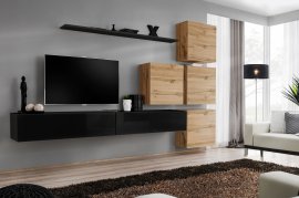 Regal za dnevni boravak Switch IX 310 cm - crna/wotan