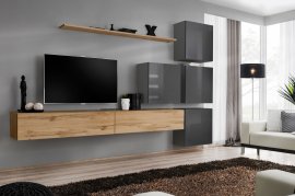 Regal za dnevni boravak Switch IX 310 cm - wotan/graphite
